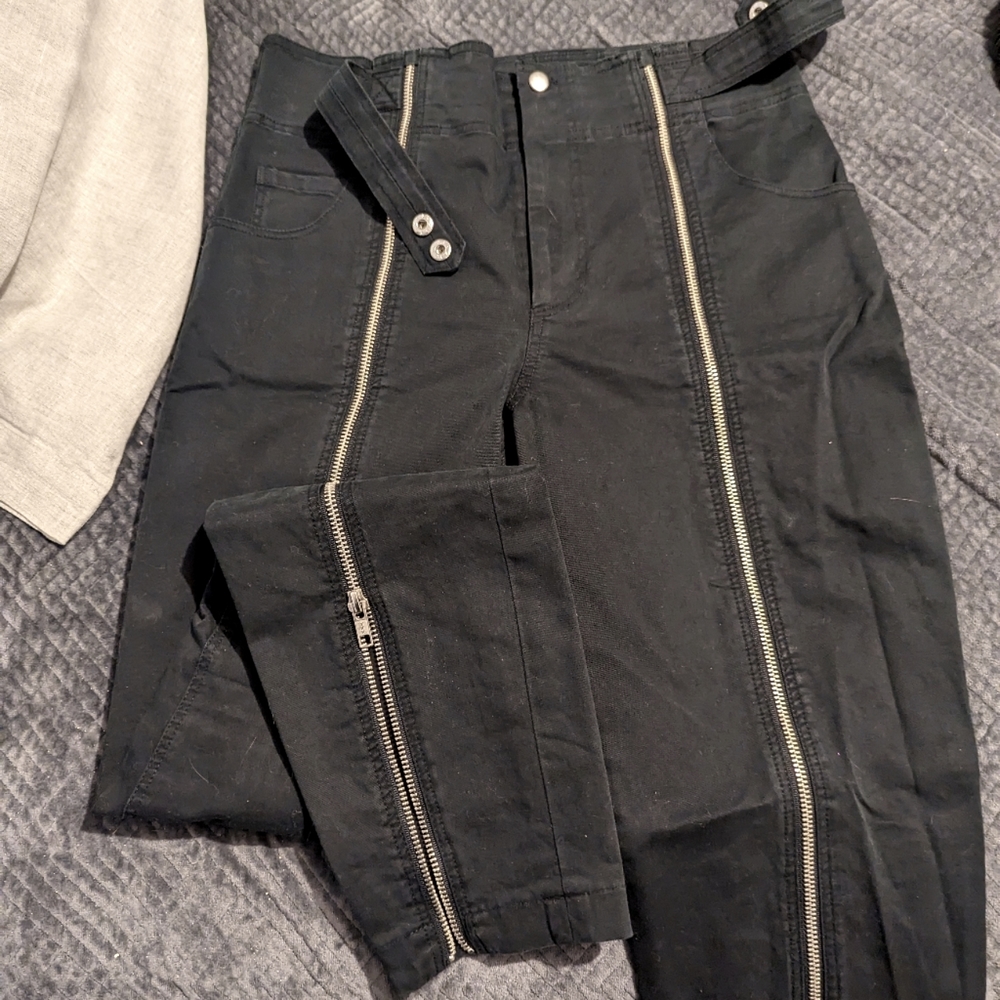 A.L.C. black Zander on Duty zipper front utility pants